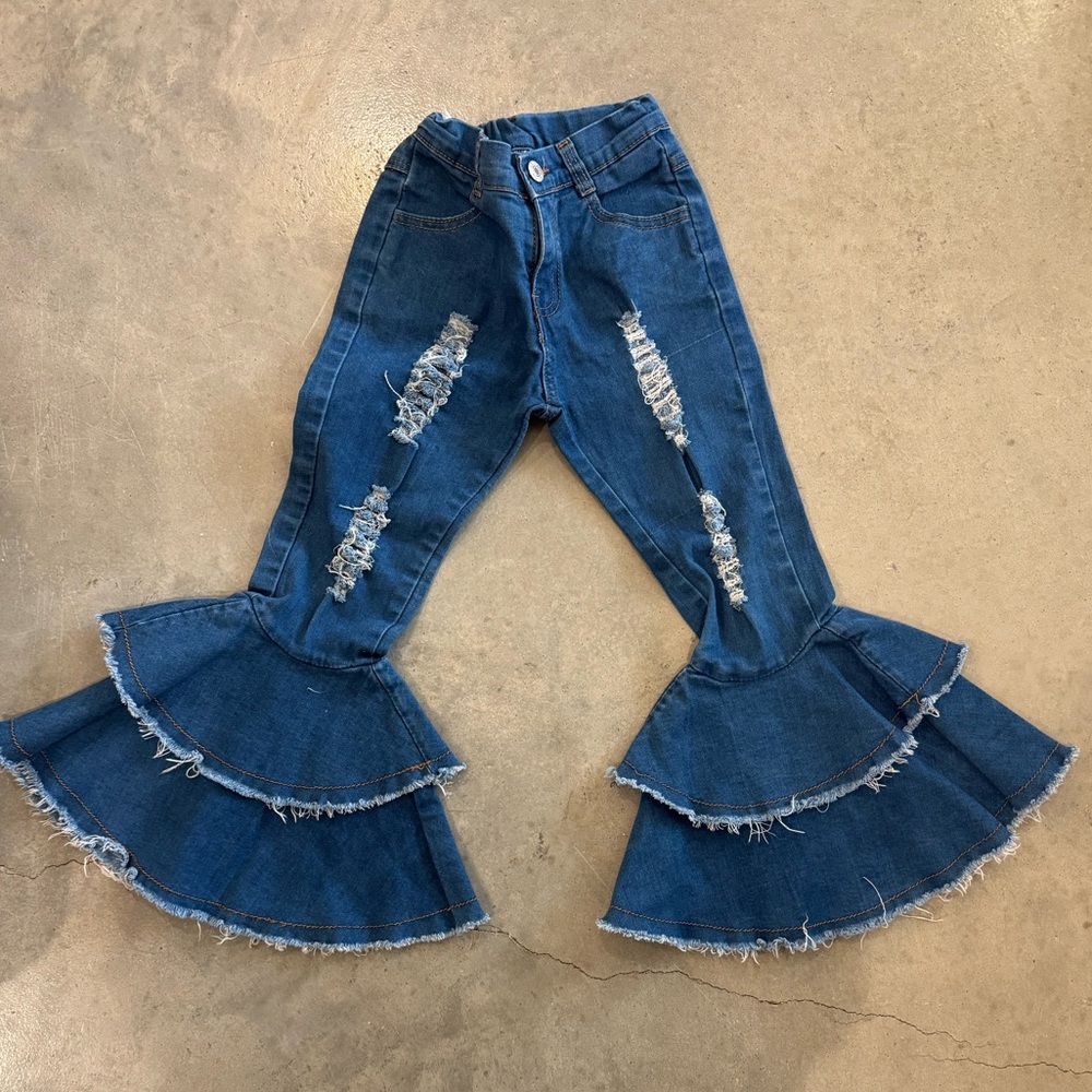 Girls Boutique Distressed Flared Denim Jeans